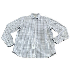 Todd Snyder Mens Shirt 16 1/2 34/35 Gray White Plaid Casual Classiccore Preppy